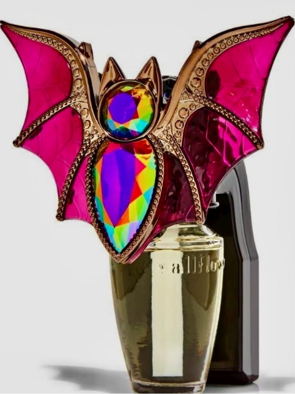 Wallflower plug Bath & Body Works Gold Bat with Pink Wings and Iridescent Gem